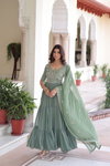 KA 1213 Faux Blooming With Embroidered Work Gown Wholesale Suppliers In Mumbai